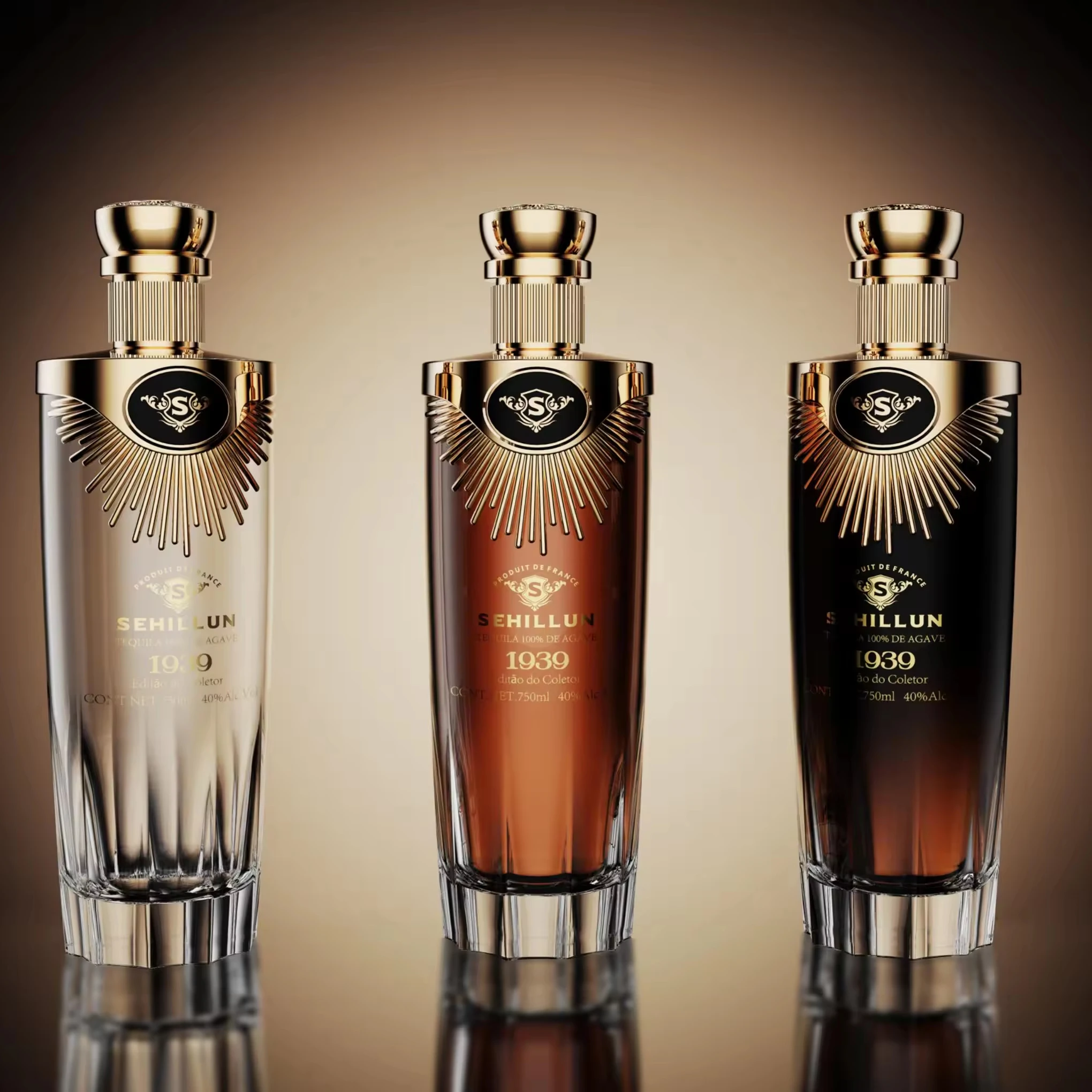 Quality and Quantity Assured Customized Glass Bottle Supplier 700ml Round Glass Liquor Bottle With Tequila