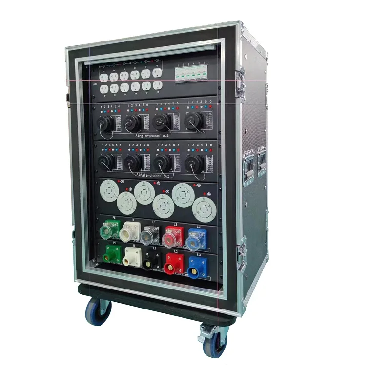 400 Amp Main Power Box Twistlock 3 Phase 208v Camlock Socapex Power Distribution Box