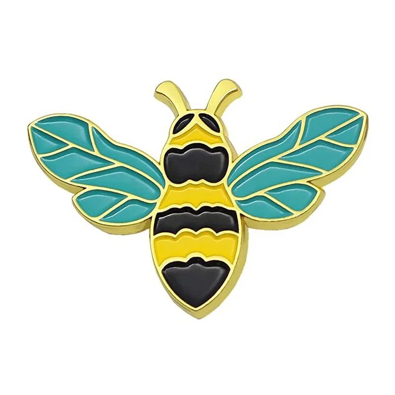 Custom No Minimum Manufacturer Gold plated Epoxy Cute Bee lapel pins