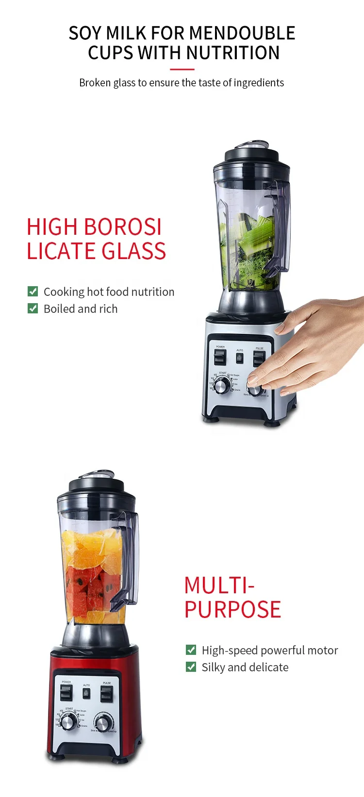 Buy Wholesale China 4l Push Button Control Heavy Duty Multifunctional  Blender With Stainless Steel Container For Silent Food Processor & Juicer  Blender at USD 250