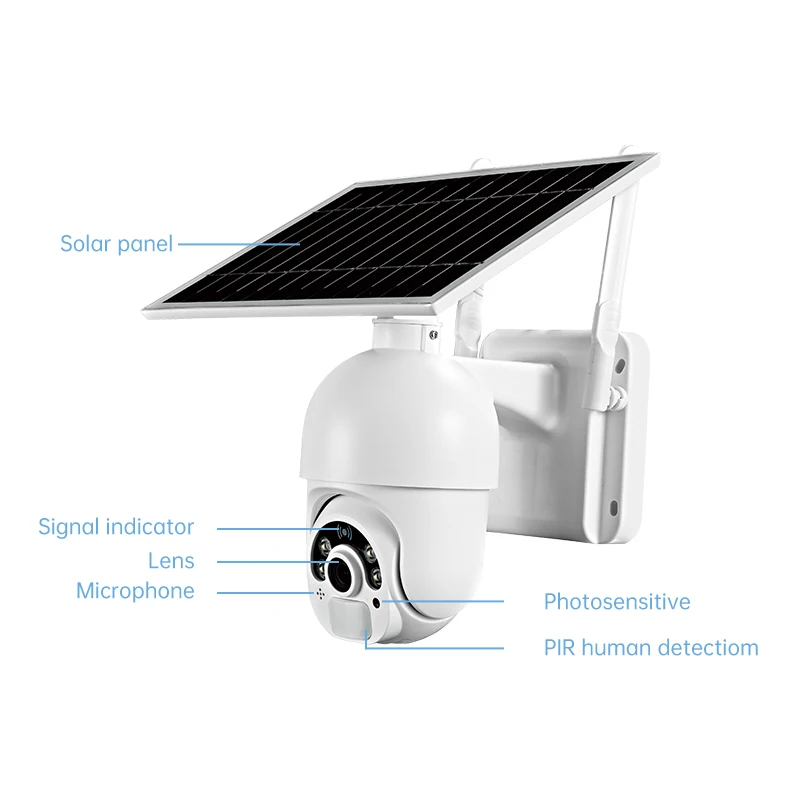 intelligent solar powered pan tilt camera