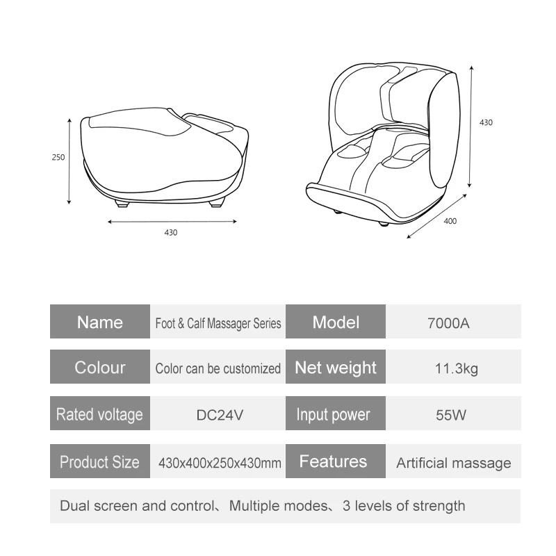 2023 Electric Heated Vibration Kneading Joint Foot Massager Air ...