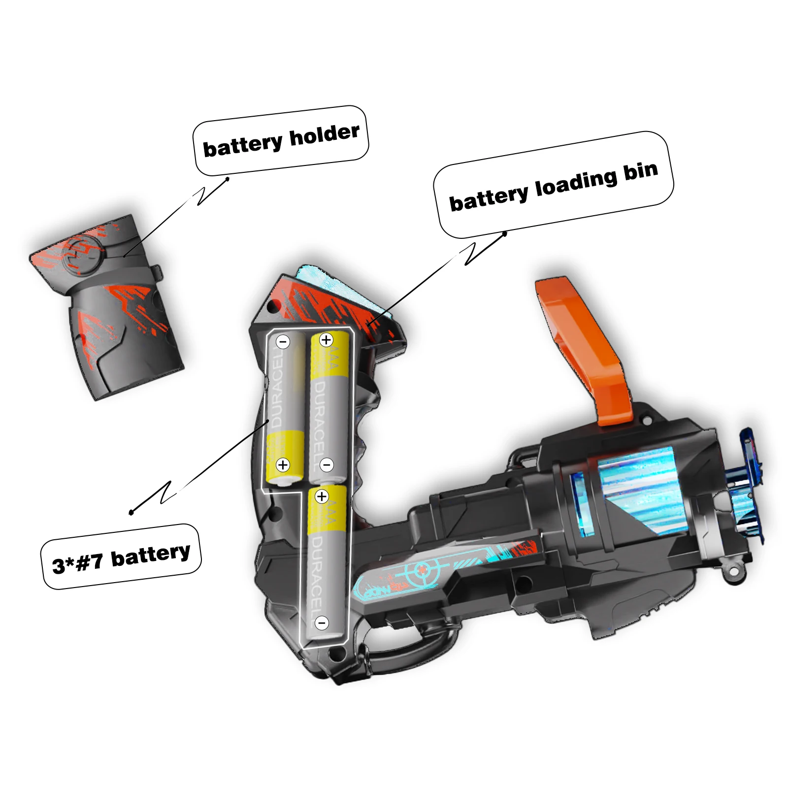 2024 New Design Electric Cool Light and Sound Firework Gatling Fidget Revolver Toy Guns for Boys