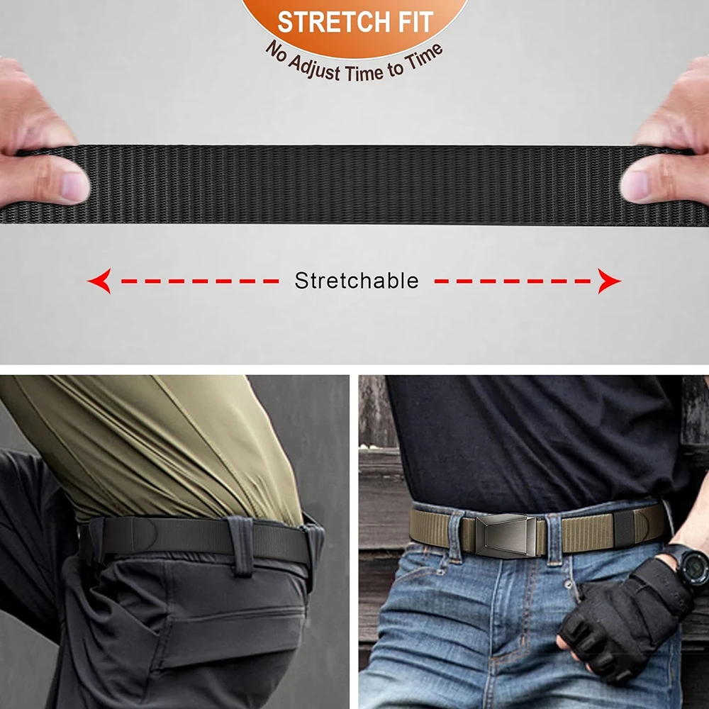 Training Adjustable Training Men Multifunctional Belt Reversible Stretch Men Work Rigger Hiking Tactical Belt