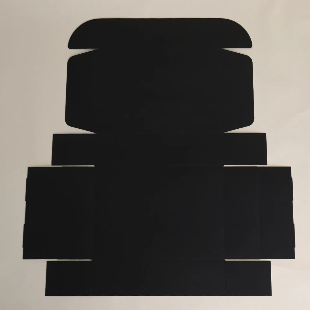 Custom Black Kraft Paper Gift Packaging Box Folding Design with Logo Custom Soft Shipping Box