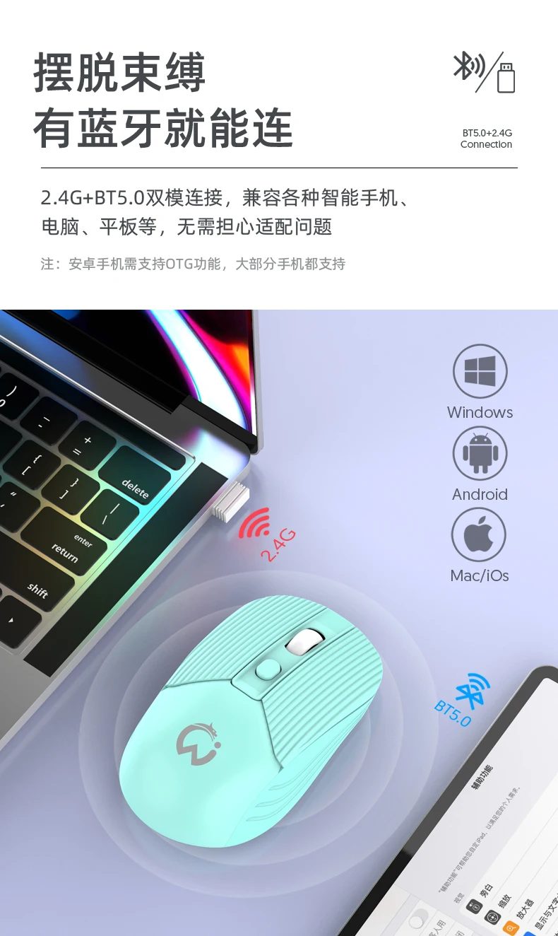 Factory USB wireless2.4G Office Mouse Colorful  Mouse new model with color packinghigh quality mouse laptop computer accessories