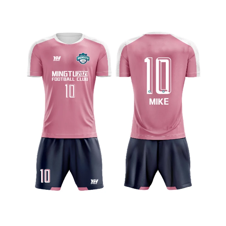 Custom Navy Pink-White Sublimation Soccer Uniform Jersey Sale – UKSN INC