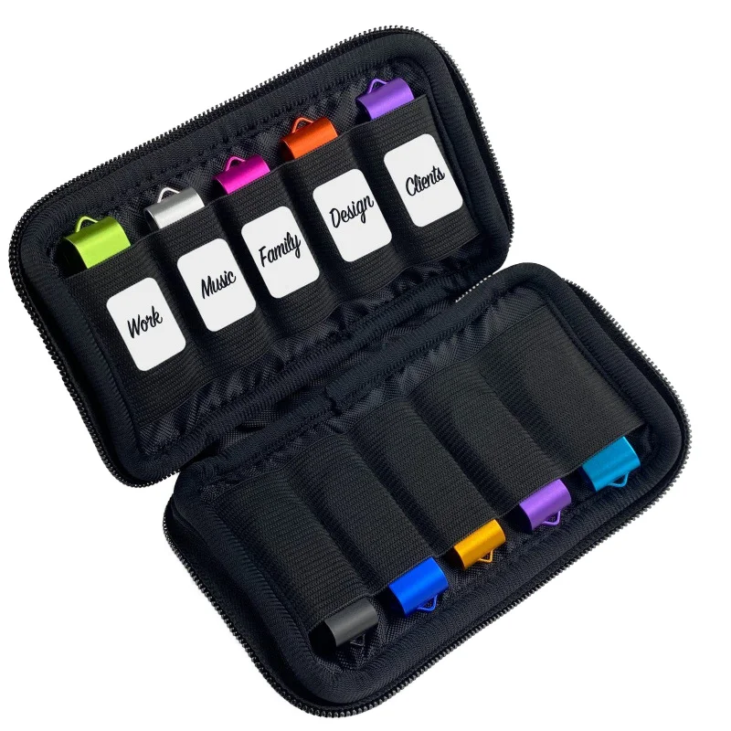Bulk Wholesale Neoprene 6-Pack Durable Zipper Closure Pouch-Portable Waterproof USB Storage Bag
