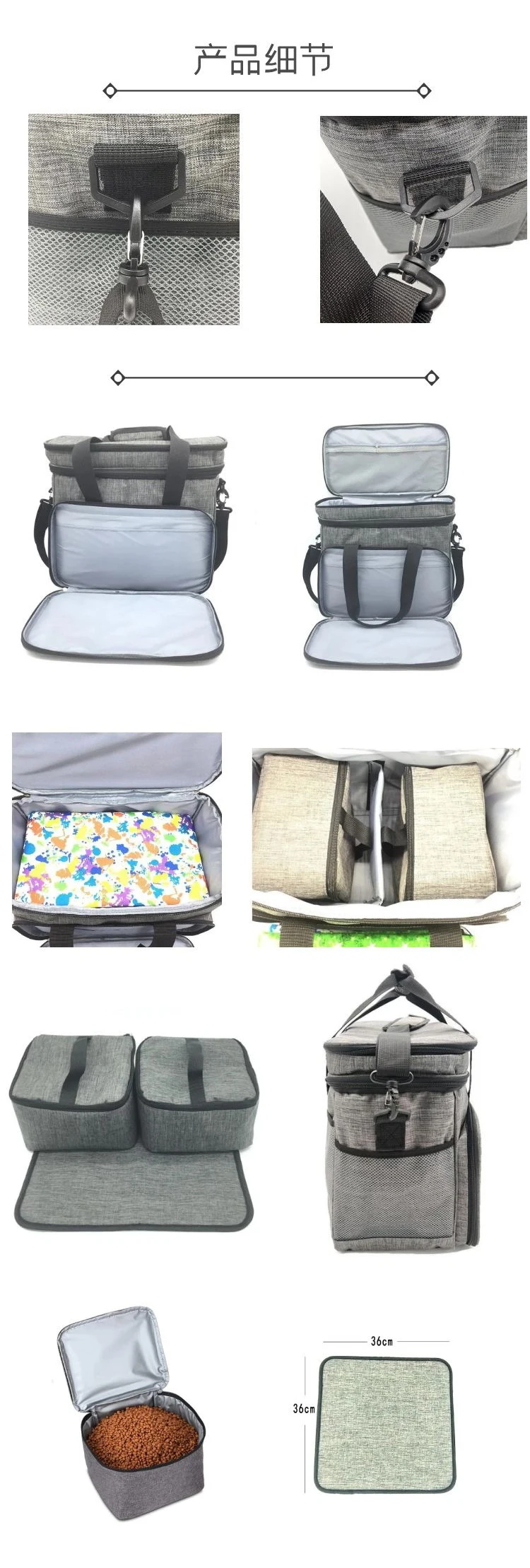 Outdoor Weekend Portable Dog Carrier Bag Tote Organizer Bag For Pets