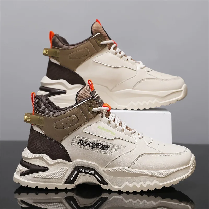 Men's fashion shoes autumn winter 2024 new thick sole running shoes