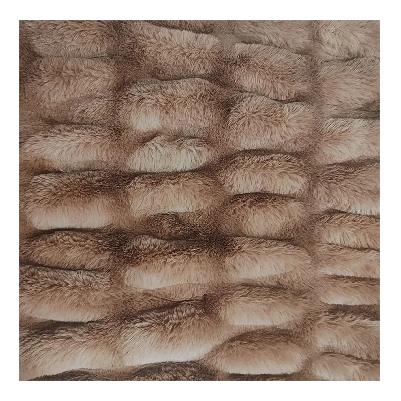 Polyester Rabbit Hair Embossed Wave Pattern Autumn Winter Fabric Brush Velvet Fleece Fabric