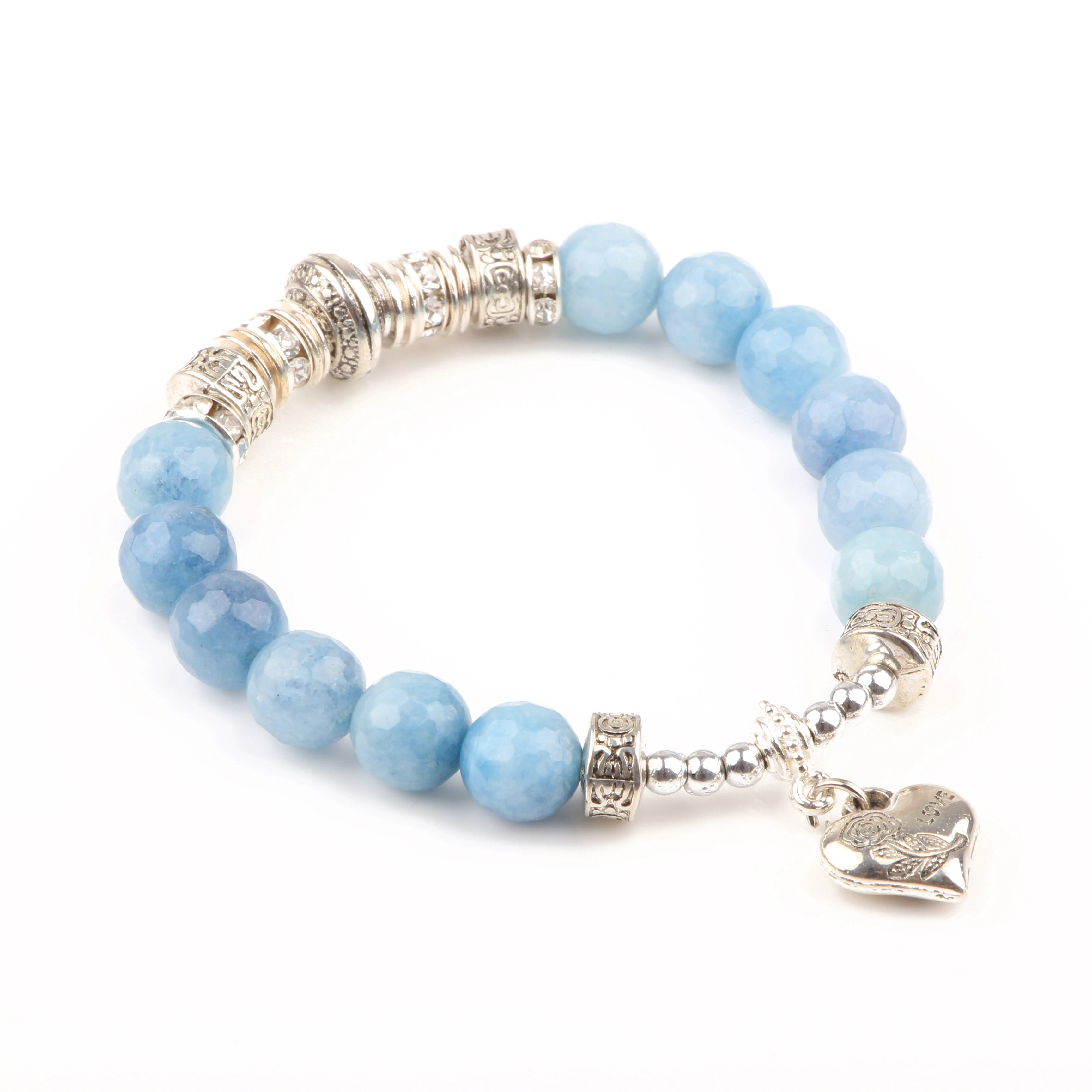 wholesale blue aventurine beads bracelet jewelry with alloy