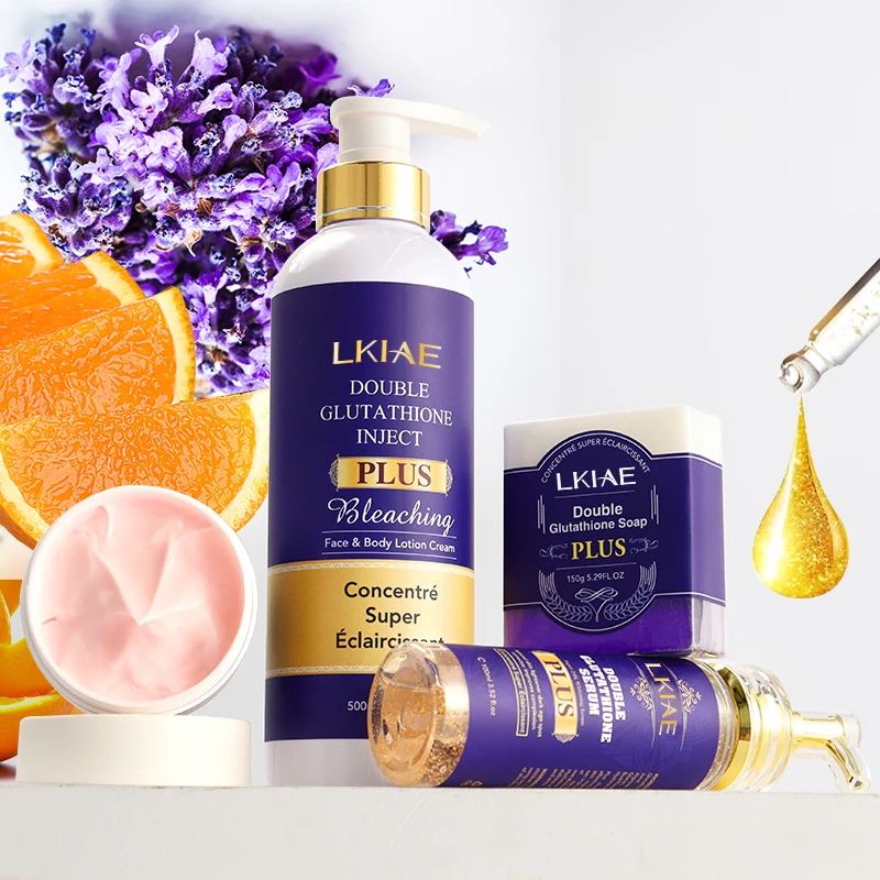glutathione plus vitamin c cream Glutathione AHA Vitamin C 4-Step Lightening Anti-Aging Collagen Cream  African Black Women Face Whitening Vegan Luxurious Skin