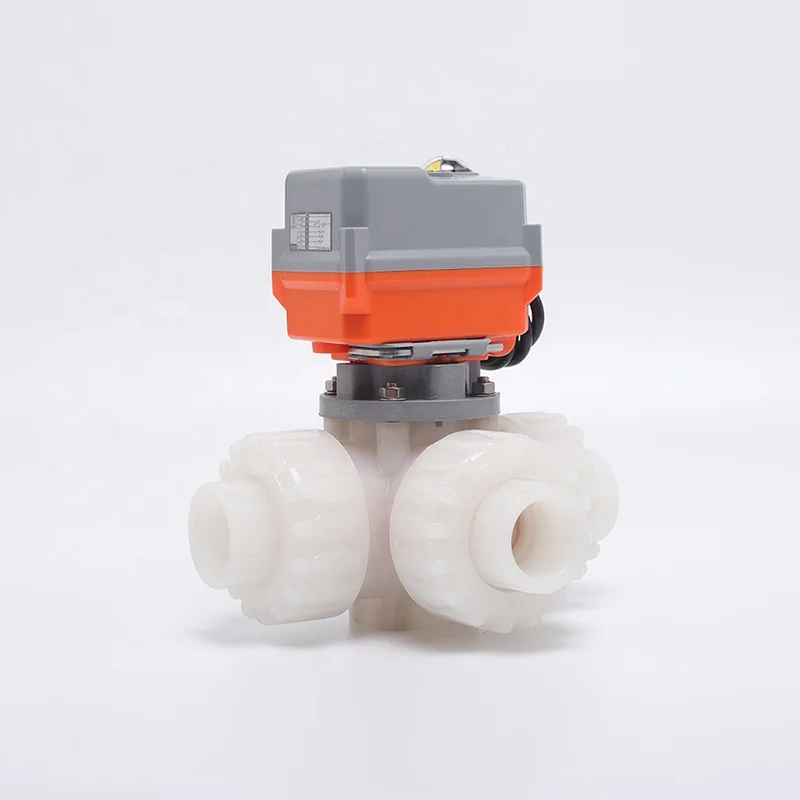 Plastic PVDF OEM 2" actuated 3-way motorized ball valve