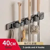 Gun gray/black 40cm  3 mop and 4 hook mop holder dual-use