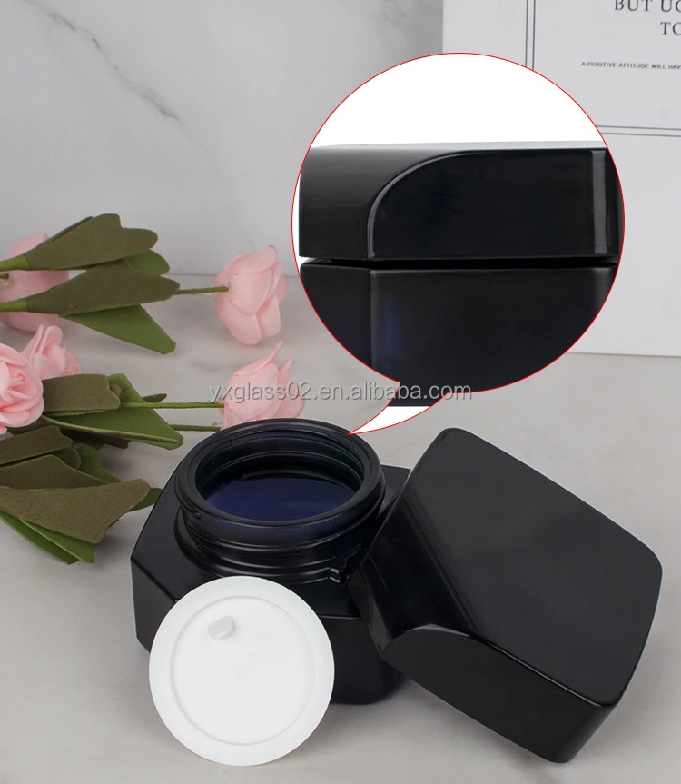 Luxury irregularity shape cosmetic glass bottle set Unique design man Skincare cosmetic packaging glass suit container details