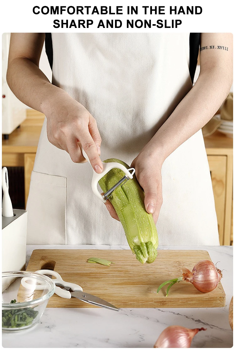 Stainless steel peeler set Kitchen gadget Belt 6-piece combination Scissors Melon paring knife set
