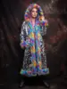 Arcobaleno blu con paillettes argento