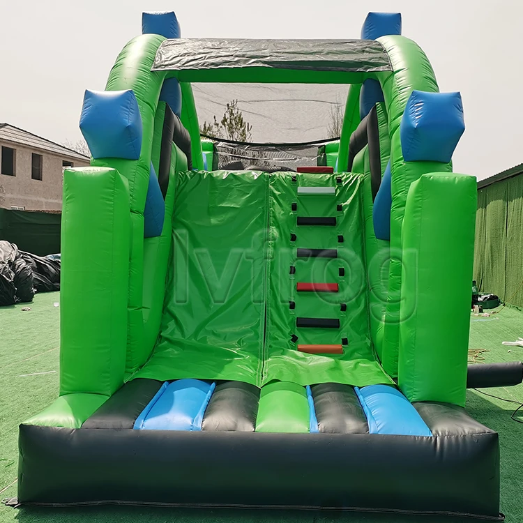Giant Air Bouncer Trampoline Inflatable Land Obstacle Course Manufacturers  Stormbaan Inflatable Obstacle Course for Adults