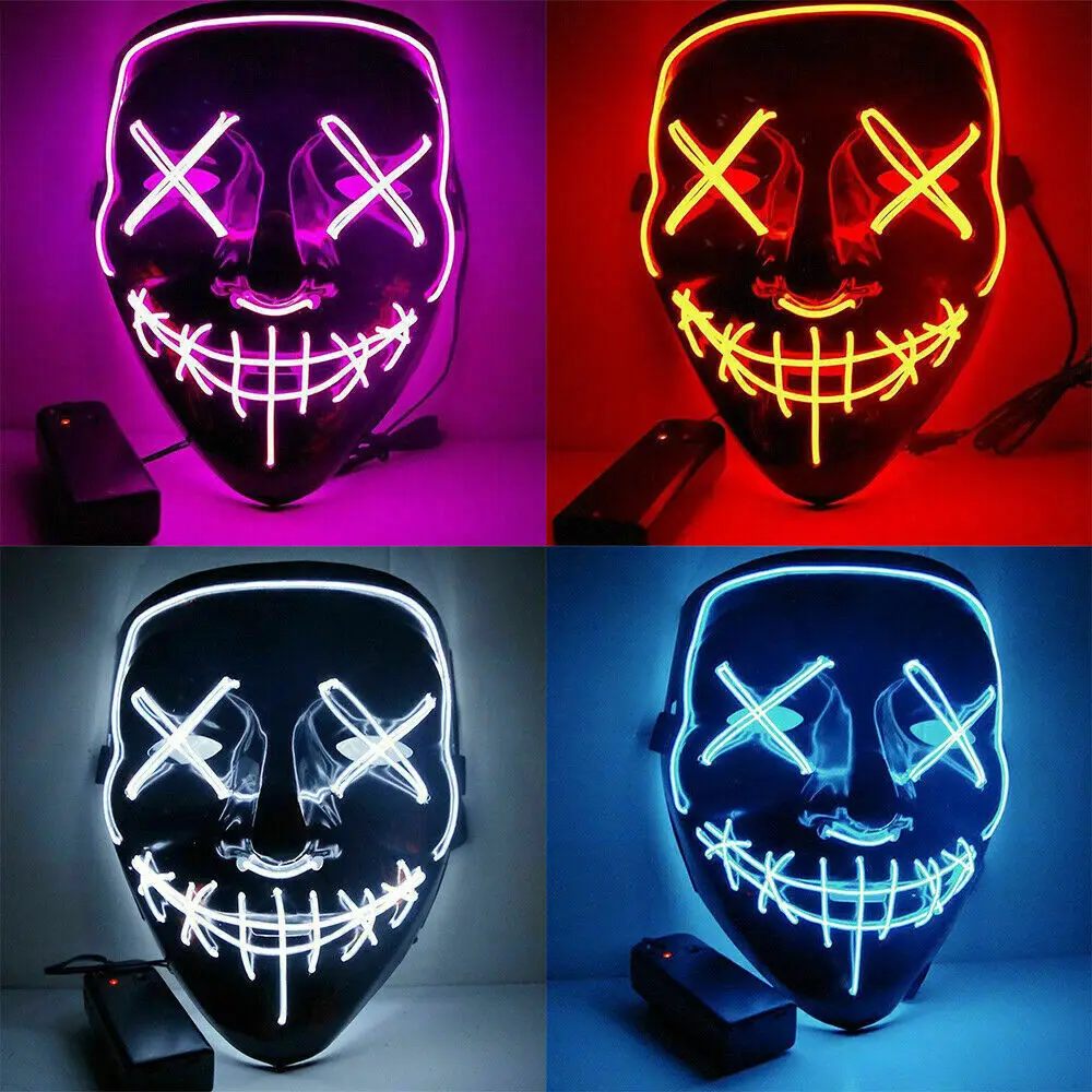 Maschera Spaventosa Cosplay Costume Led Maschera EL Filo Di Luce Per - Foto 4