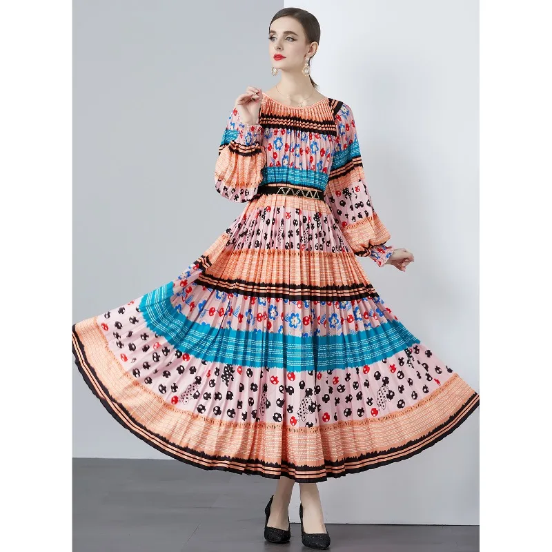 Shop Our Runway Colourful Stripe Printed Holiday Maxi Dress