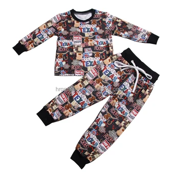 Hot Sale Western Style 0-16 Years Old Kids Lounge Wear Girls Boutique 2 Pieces Clothing Set Pajama Sets