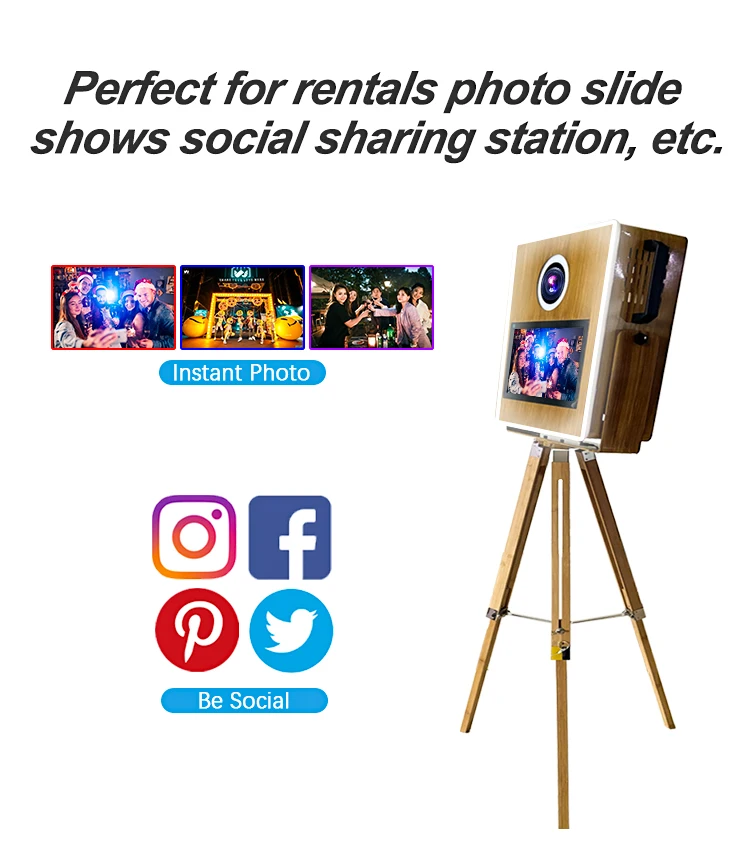 2023 Newest Mirror Photo Booth Selfie Led Frame Touch Screen Magic