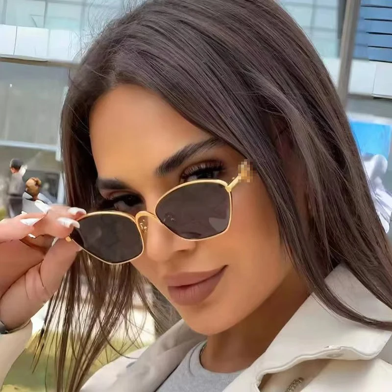 Shop Our Small Frame Oval Vintage Cat Eye Metal Sunglasses display picture 1