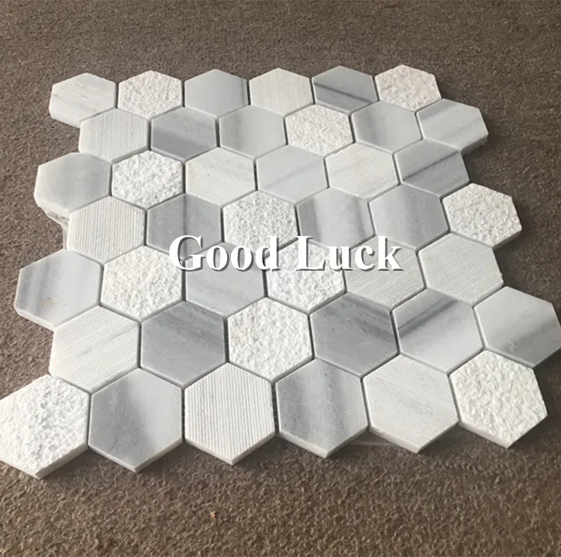 The Latest Design Marble Gray Stone Non-Slip Surface Mosaic Tile manufacture