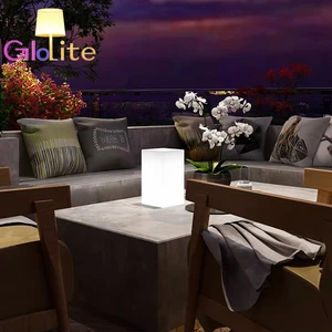 Modern LED Dimmable Table Lamp for Dining Room and Home Square Decorative Lamp for Bedroom and Hotel Battery Powered