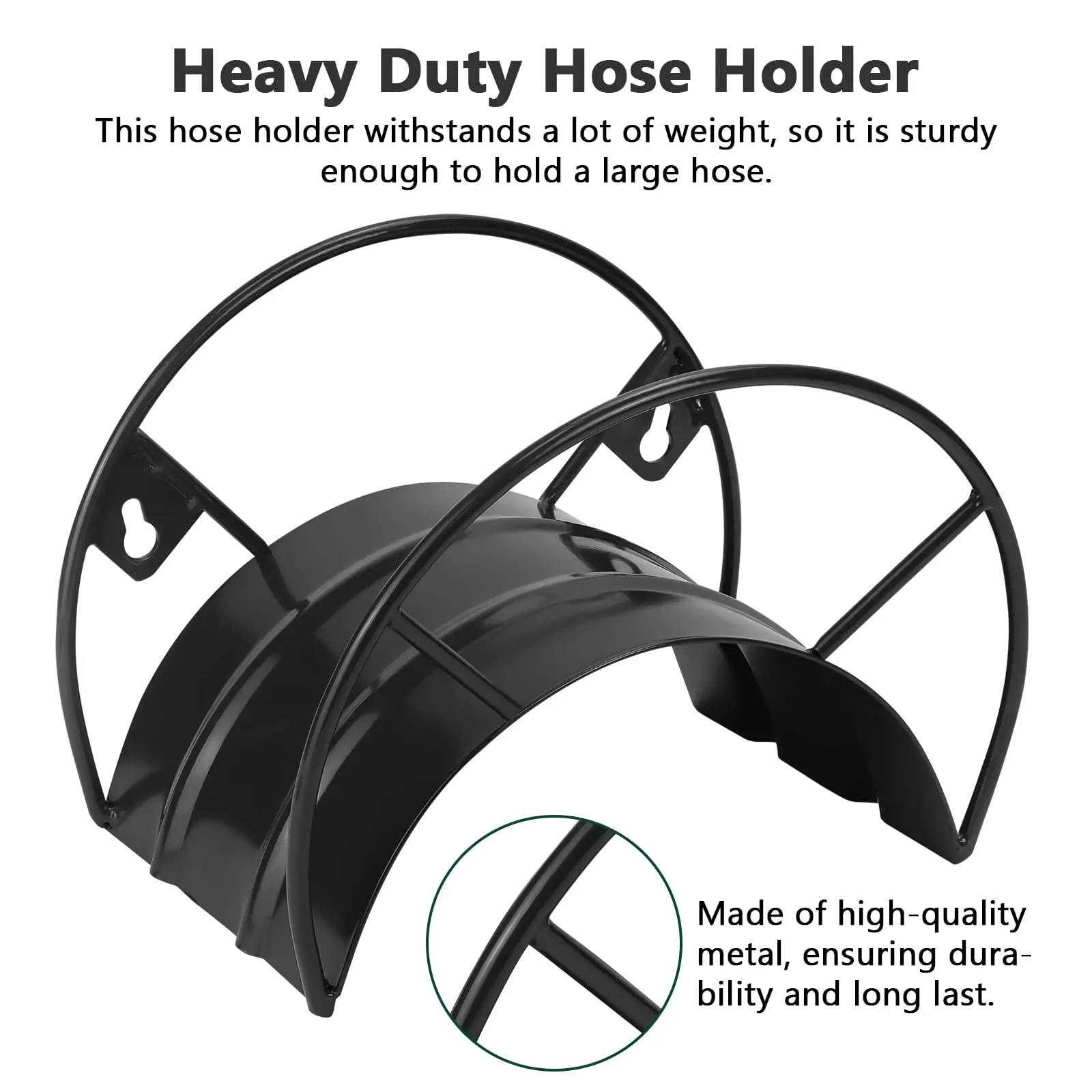 Garden Hose Holder Wall Mount,Solid Metal Water Hose Holder Heavy Duty