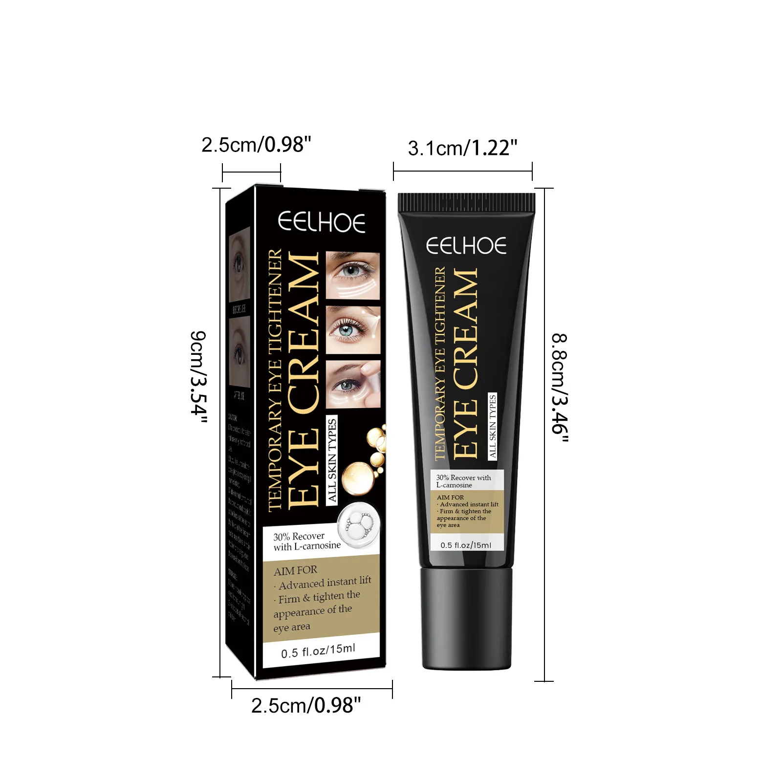 EELHOE Instant Firming Eye Cream Reduces Wrinkles Dark Circles Eye Bags Moisturizes and Tightens the Skin Around the Eyes
