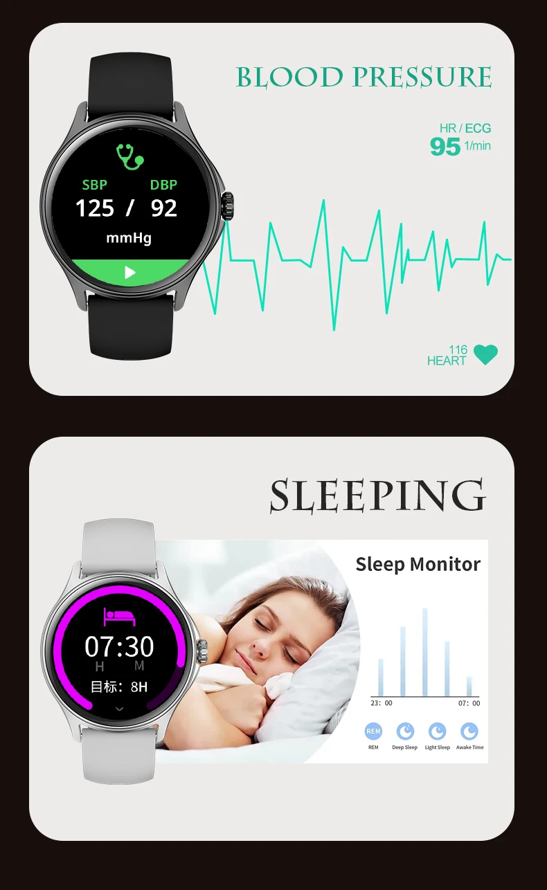 SMA Smart Care R24 Round Smartwatch 24H Heart Rate Tracker - Main Image
