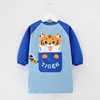 Long sleeve apron blue tiger