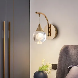 JACKSUN Bubble Wall Sconce  Modern Crystal Wall Light Fixture LED Wall Lights for Bedroom Bedside Living Room Corridor Hallway