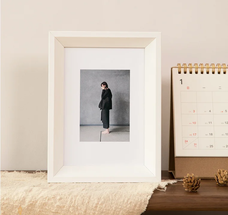 Custom Personalized Natural Solid Wood Picture Frames Wooden Displays Photos Rustic Big Frame with Mat Hanging Tabletop