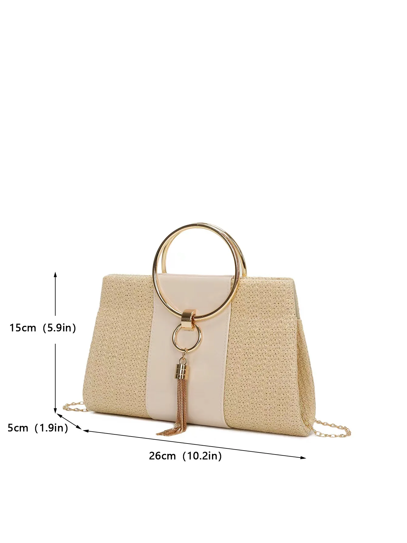 New Fashion Vintage Large Capacity Straw Handbag Tassel Woven Ladies Hand Bag Simple Crossbody Bag