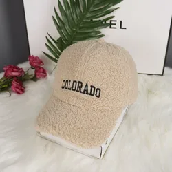 Оптовая продажа модная зимняя женская шапка с вышивкой и буквенным логотипом теплая пушистая Кепка головные уборы бейсболки для спорта на открытом