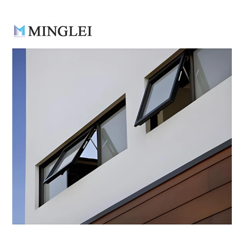 Minglei AS2047 Australian Standard Design Soundproof Aluminium Double Glass Awning Window Operator Awning Window