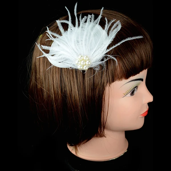 Affascinante donna elegante Fascinator cappello fascia fiore piuma filato a rete Cocktail Party accessori per capelli da sposa per Cocktail  200000297