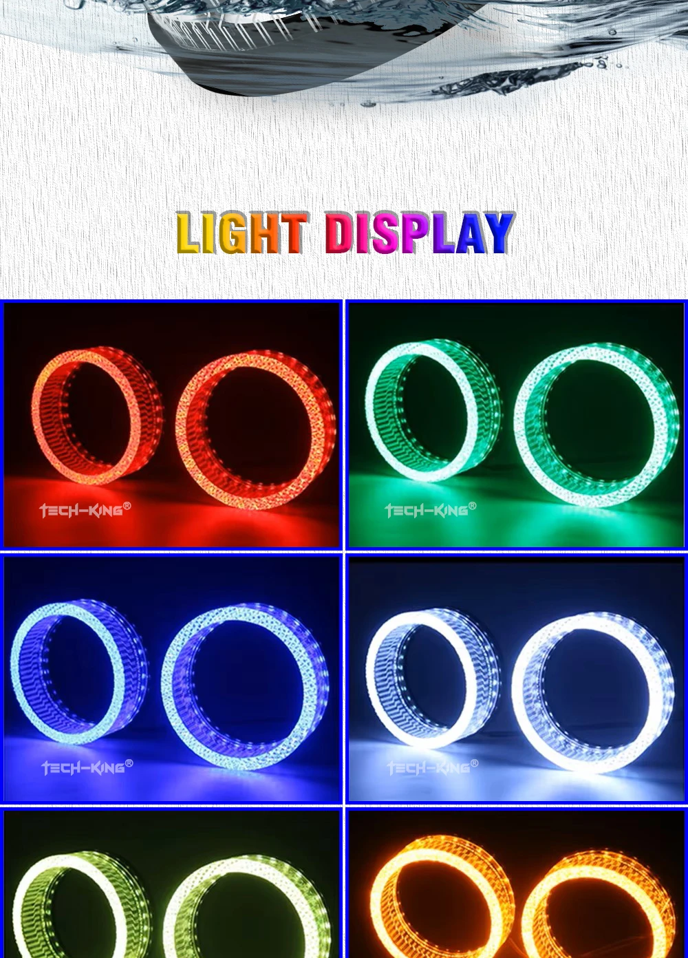 Crystal LED Angel Eyes Shroud White Amaber Signal Light Car Light Accessories For Car Led Projector Lens 3 inch angel eye circle