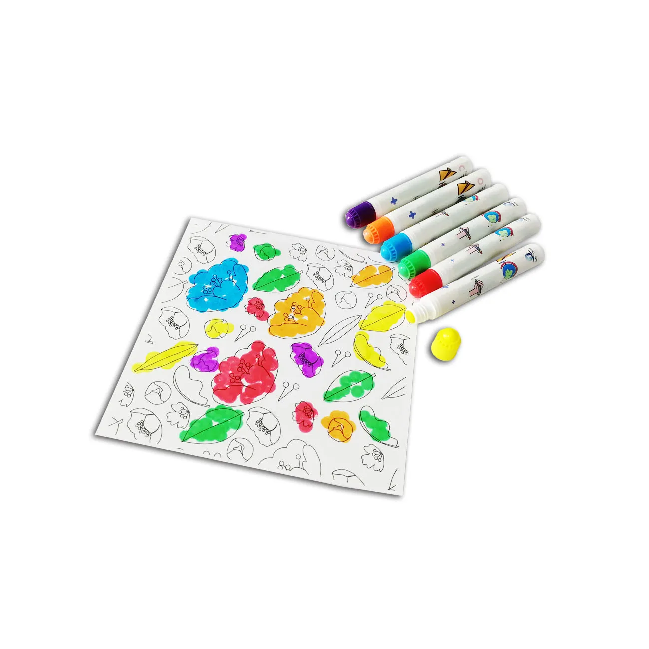 Многоцветные моющиеся точечные маркеры для