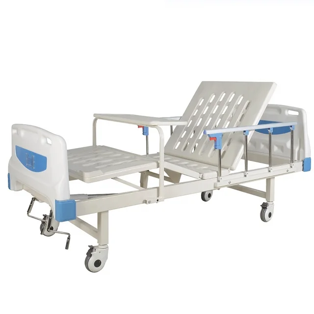 factory direct sale Double crank Movable Adjustable Patient 2 function manual hospital bed