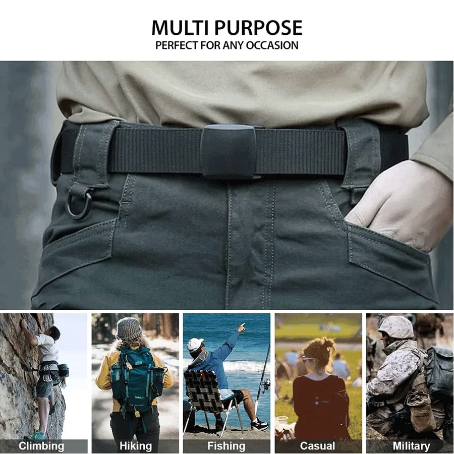 Hot Selling Wear-resistant Training Nylon Belts Men Adjustable Canvas Tactical Training Belt With Plastic Buckle