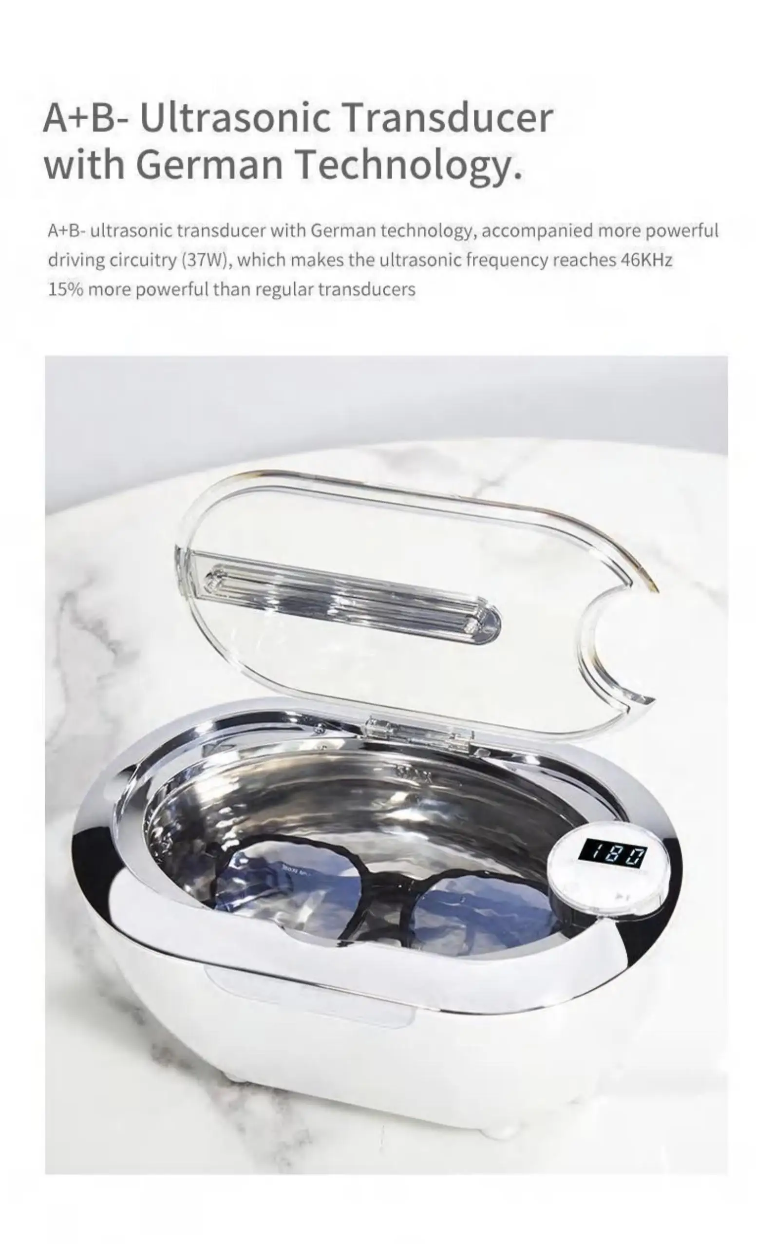 Professional Ultrasonic Jewelry Cleaner 700ml Large Capacity CD-3840 Household Ultrasonic Cleaners