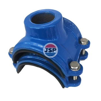 JSP Factory Price ISO 2531 BSEN545 DI Ductile Cast Iron Ductile Iron Pipe Fittings Saddle With Outlet For DI/PVC/PE Pipe