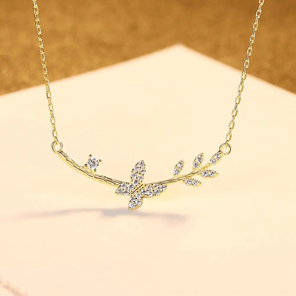 Collana Con Ciondolo Farfalla In Argento 925 E Zirconi – Donna – Lunghezza 40+5 Cm – Con Borsa Di Velluto - 4