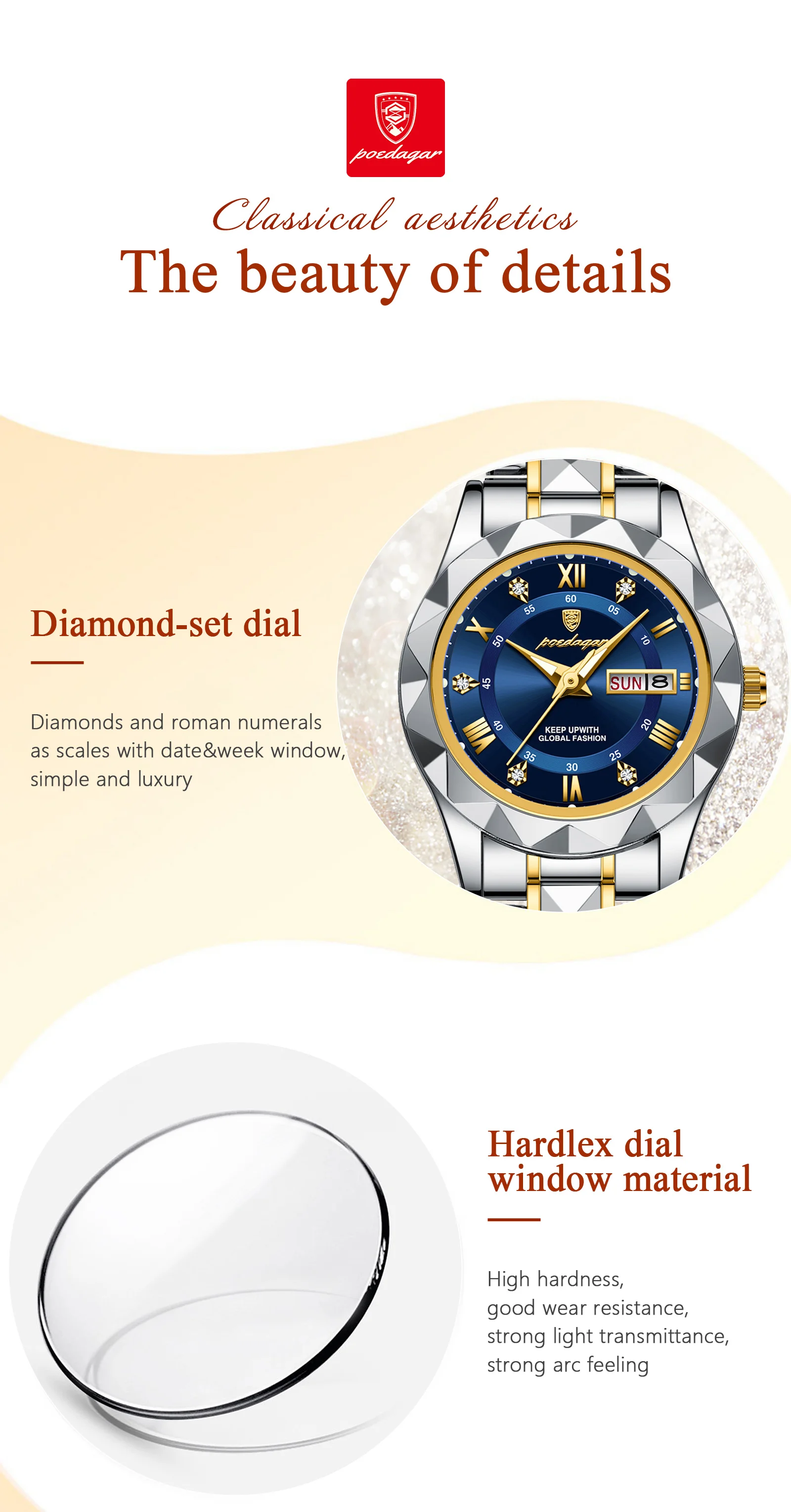 POEDAGAR 306 Luxury Ultra-thin Ladies Watches Waterproof Luminous Hands Women Wristwatch Stainless Steel Japan Quartz Watches