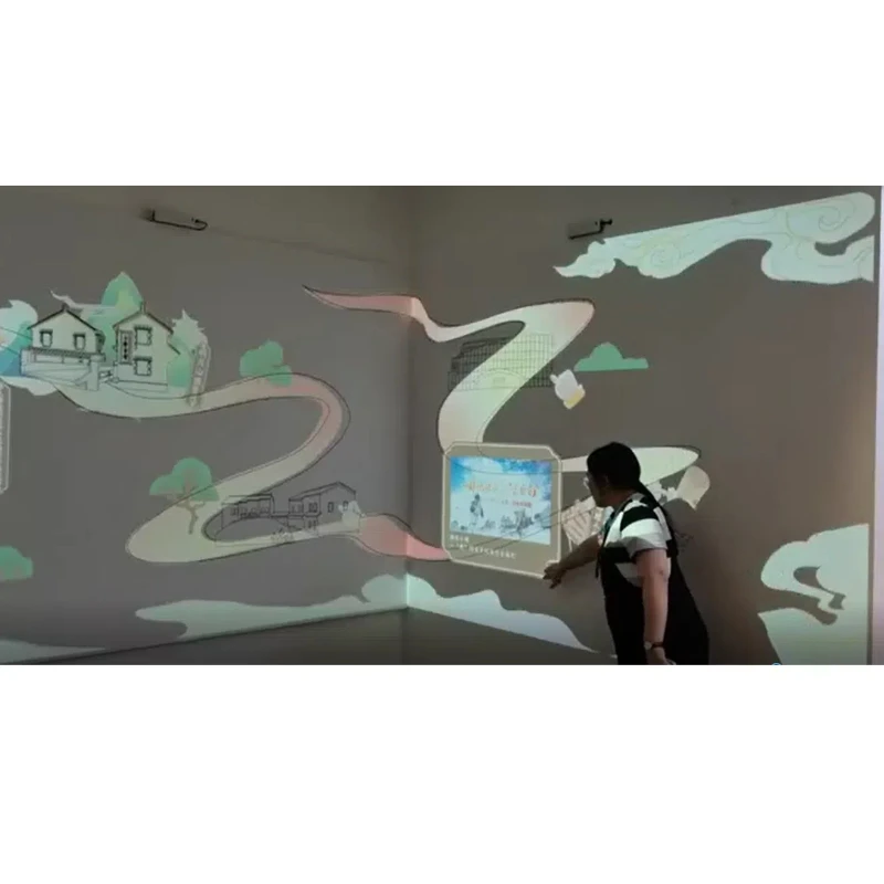 Digital Art Interactive Projection Hand Touch Wall 2MM Precision Laser Touch Tech Museum Interactive Wall Immersive Exhibition