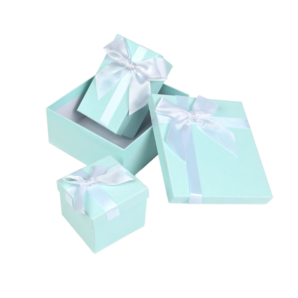 Custom Paper Packaging Box Eco-Friendly Gift Case Storage Rigid Base and Lid Boxes With Ribbon Paper Packaging Box for Wedding